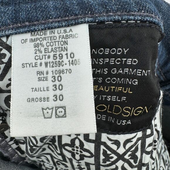 GOLDSIGN Stardust Dark Wash Flare Jeans Size 30 - Picture 8 of 8